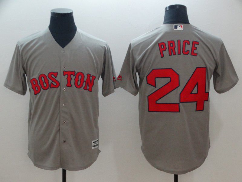 Men Boston Red Sox 24 Price Grey Game MLB Jerseys